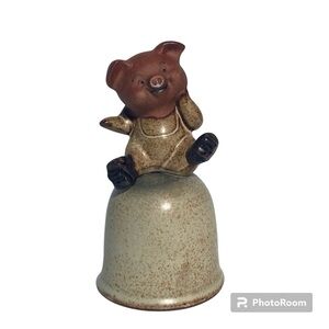 Stoneware Pig Bell Giftcraft Japan Vintage UCTCI